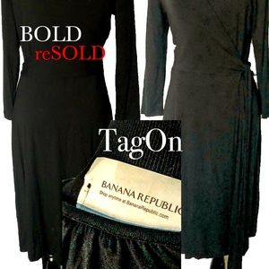 Banana Republic Black Wrap Around Dress